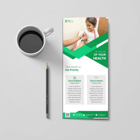 Medical modern business rack card or dl flyer template cover image.