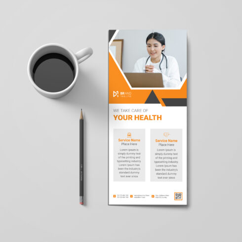 Medical healthcare rack card or dl flyer template cover image.