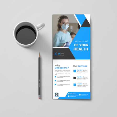 Medical healthcare rack card template cover image.