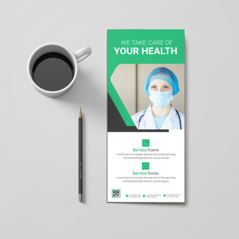 Medical dl rack card template cover image.