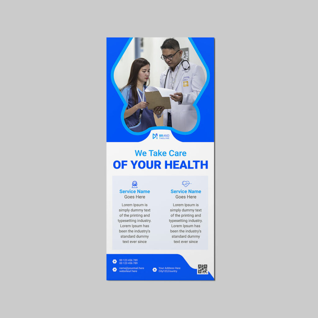 Medical rack card dl flyer design template MasterBundles