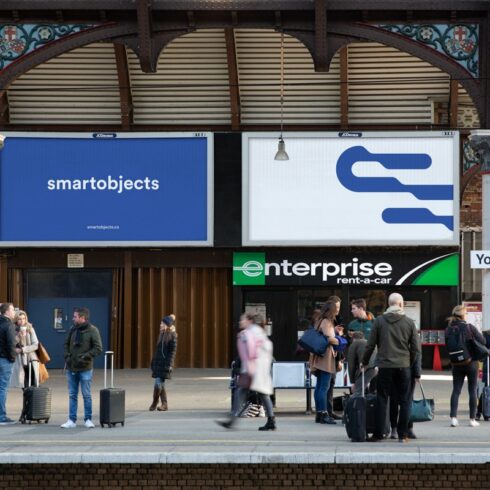 Train Station Billboards Mockup 01 cover image.