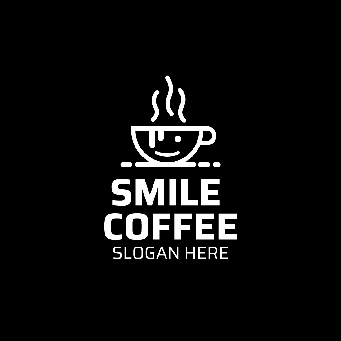 Coffee cup smile logo design vector preview image.