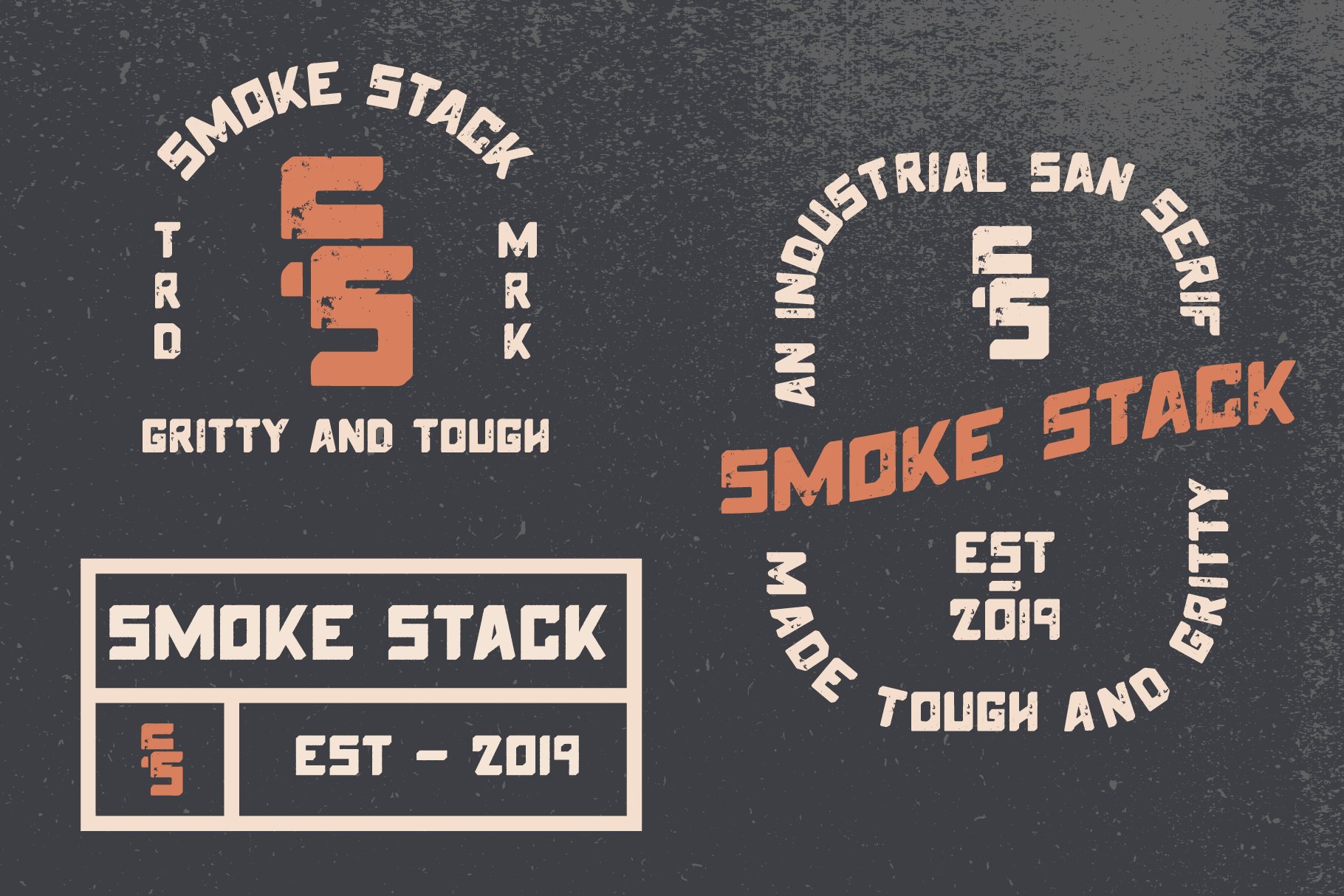 Smoke Stack Font Family (4 Fonts) preview image.