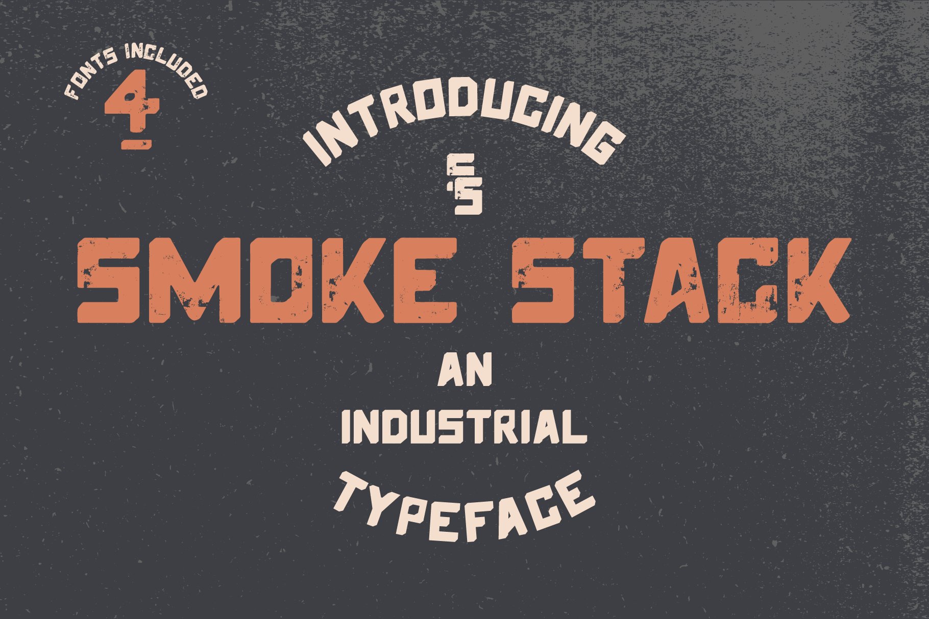 Smoke Stack Font Family (4 Fonts) cover image.