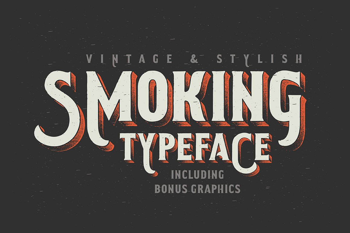 Smoking typeface + Illustration cover image.