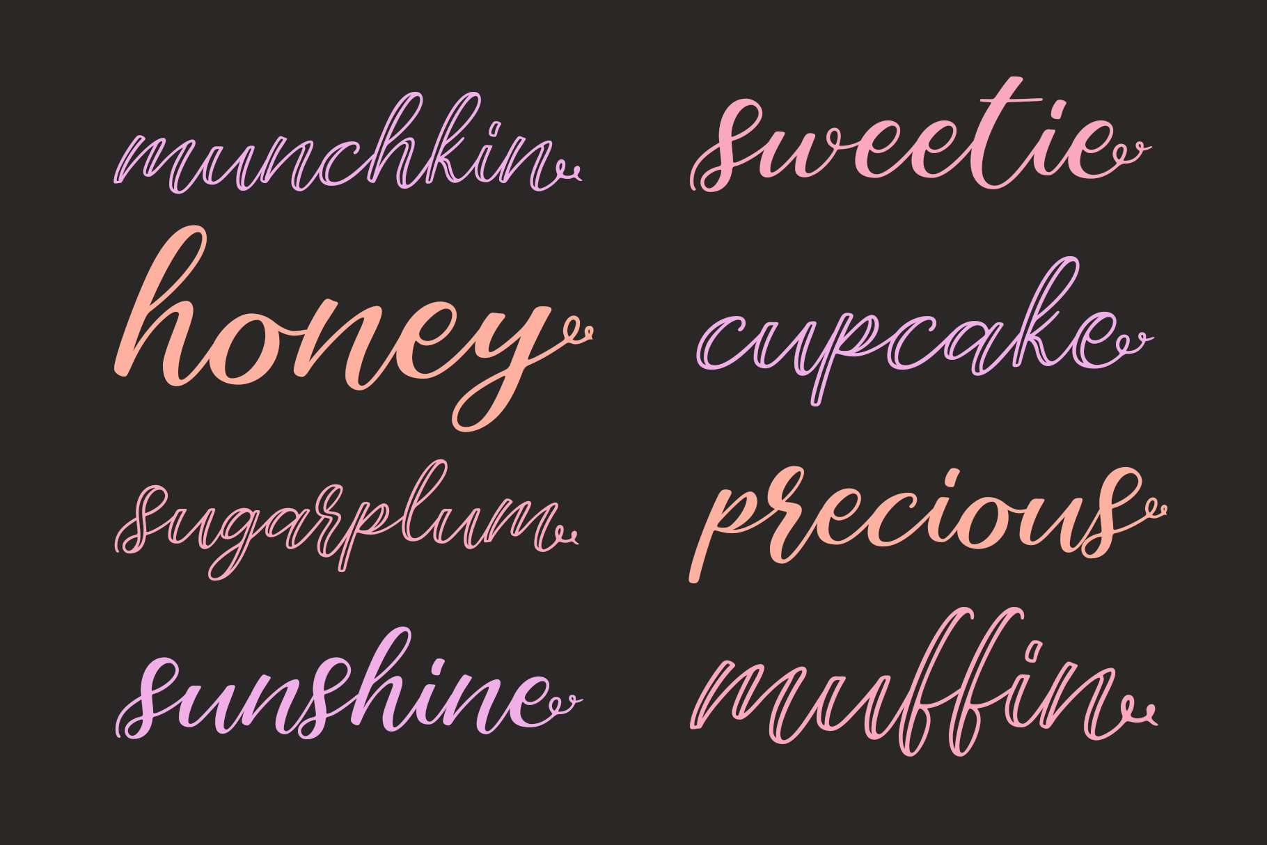 Smoochie | An Inline Script Font preview image.