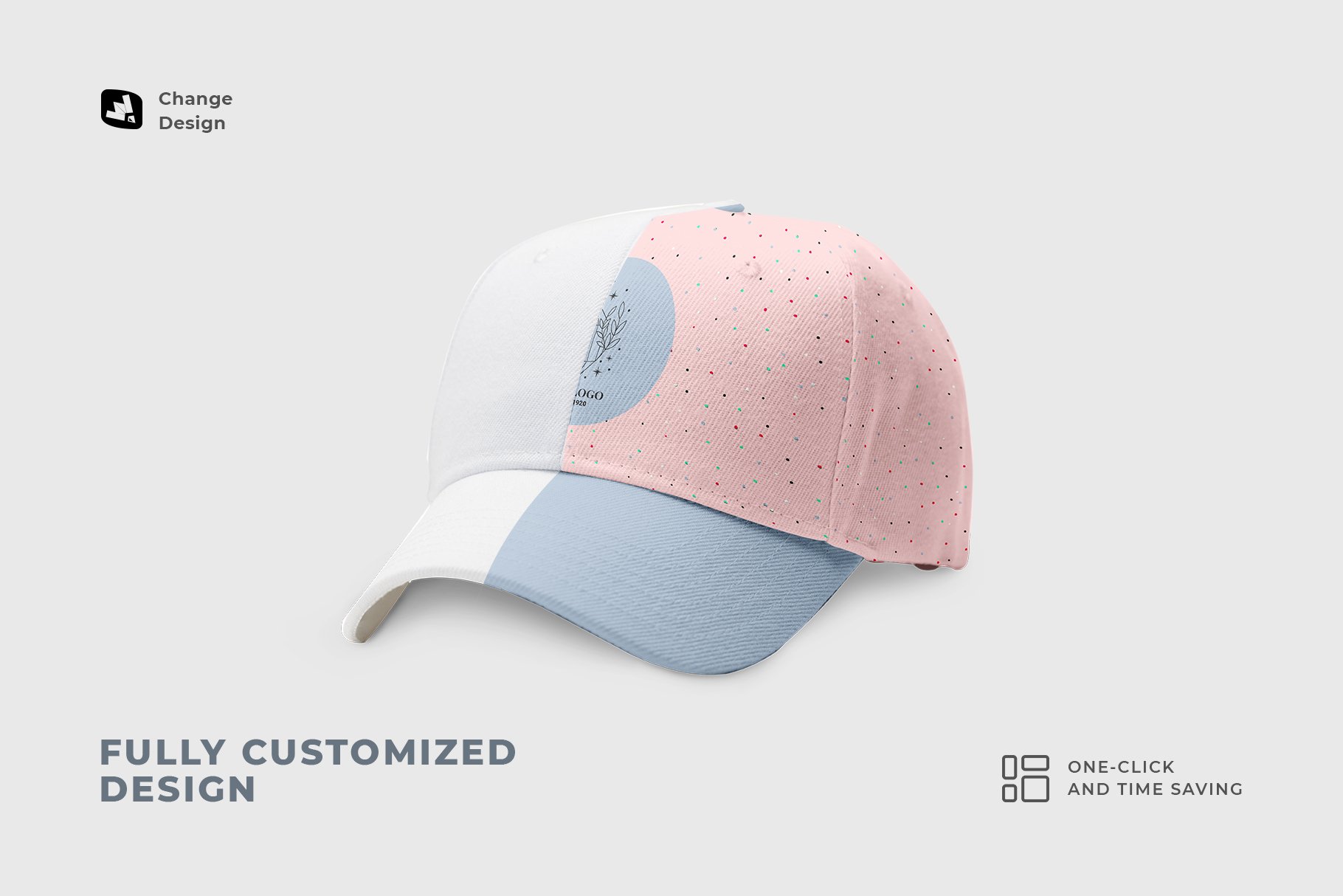 Snapback Baseball Cap Set Mockup preview image.