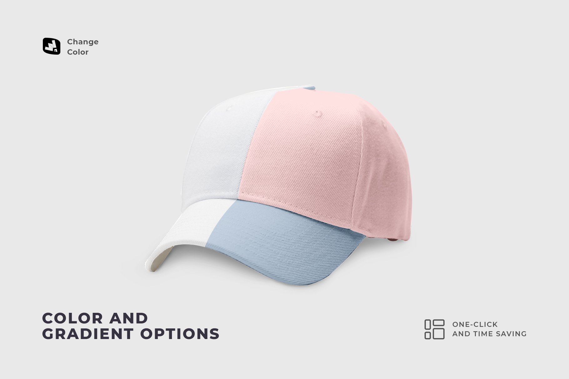 snapback baseball cap set mockup preview 3 634