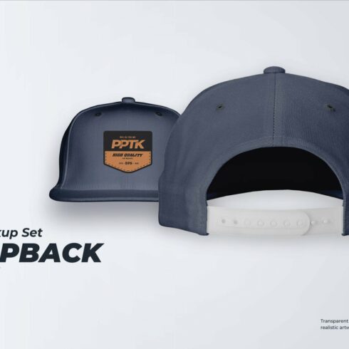 Snapback hat mockup pack cover image.