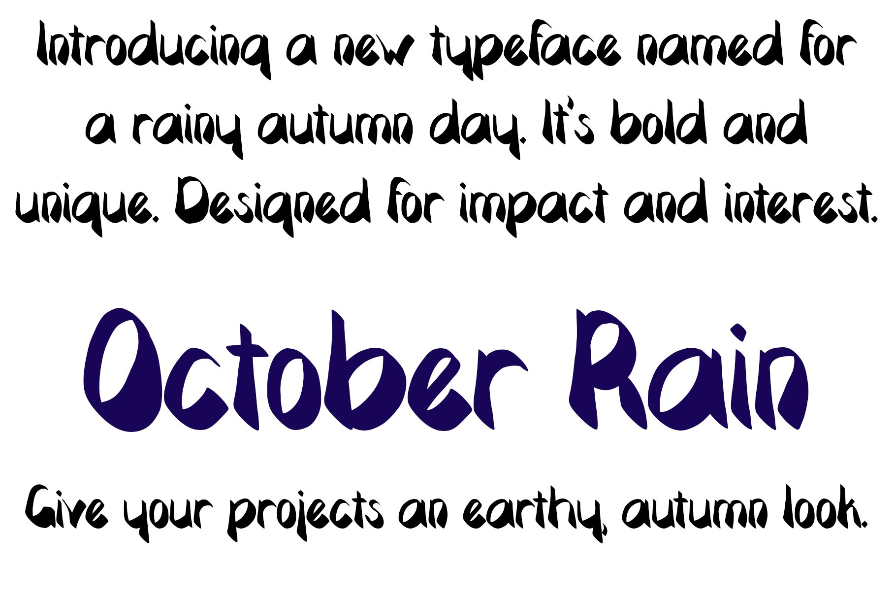 Font October Rain Earthy Autumn Bold preview image.