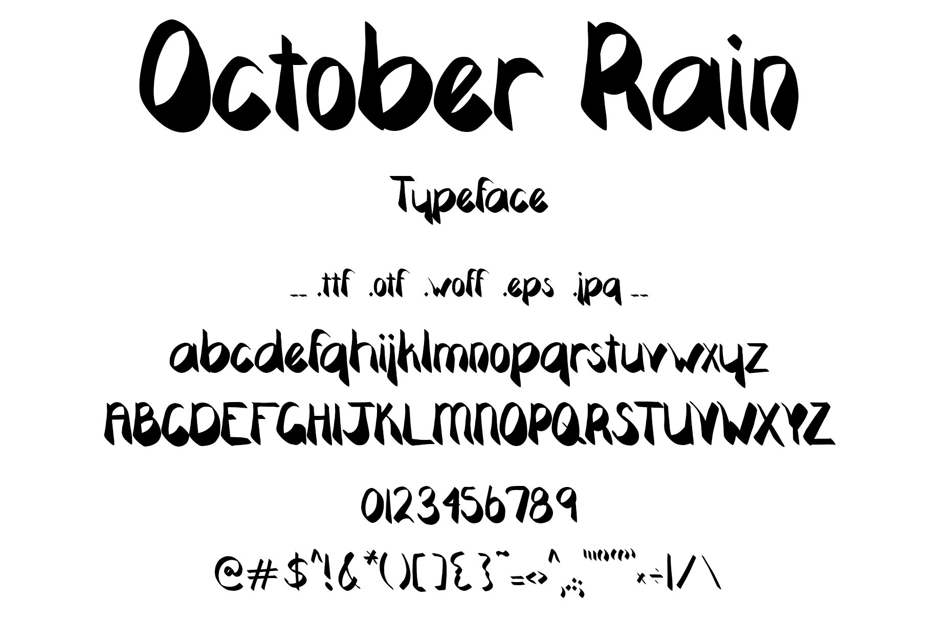 Font October Rain Earthy Autumn Bold cover image.