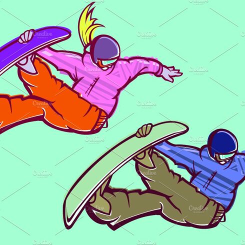 Snowboarder Woman and Man cover image.
