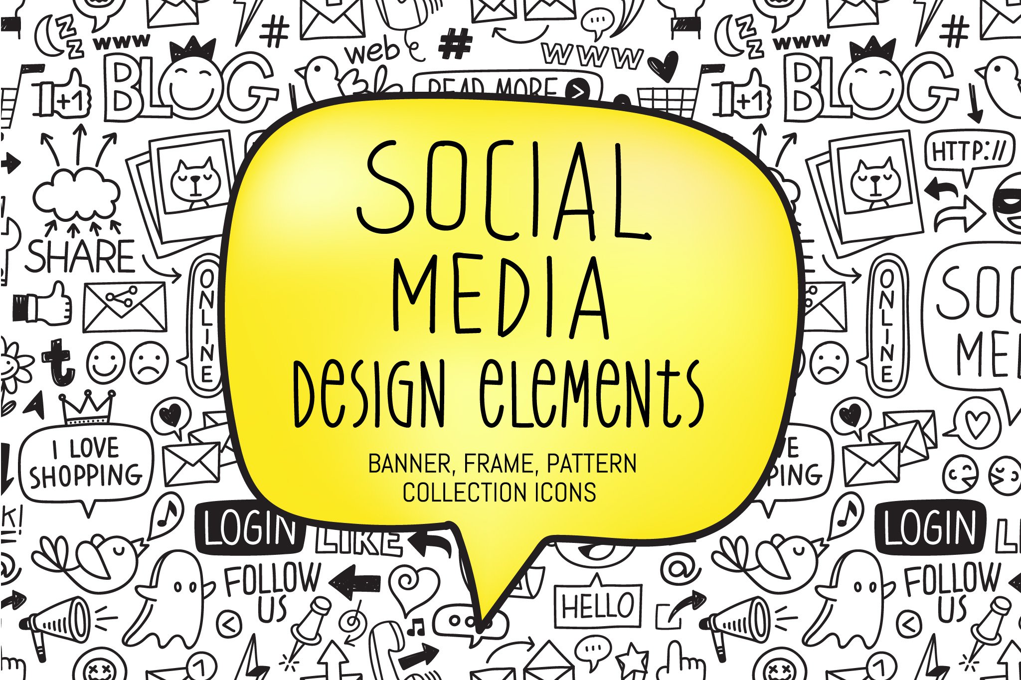 Social Media Illustration-Icon Pack cover image.