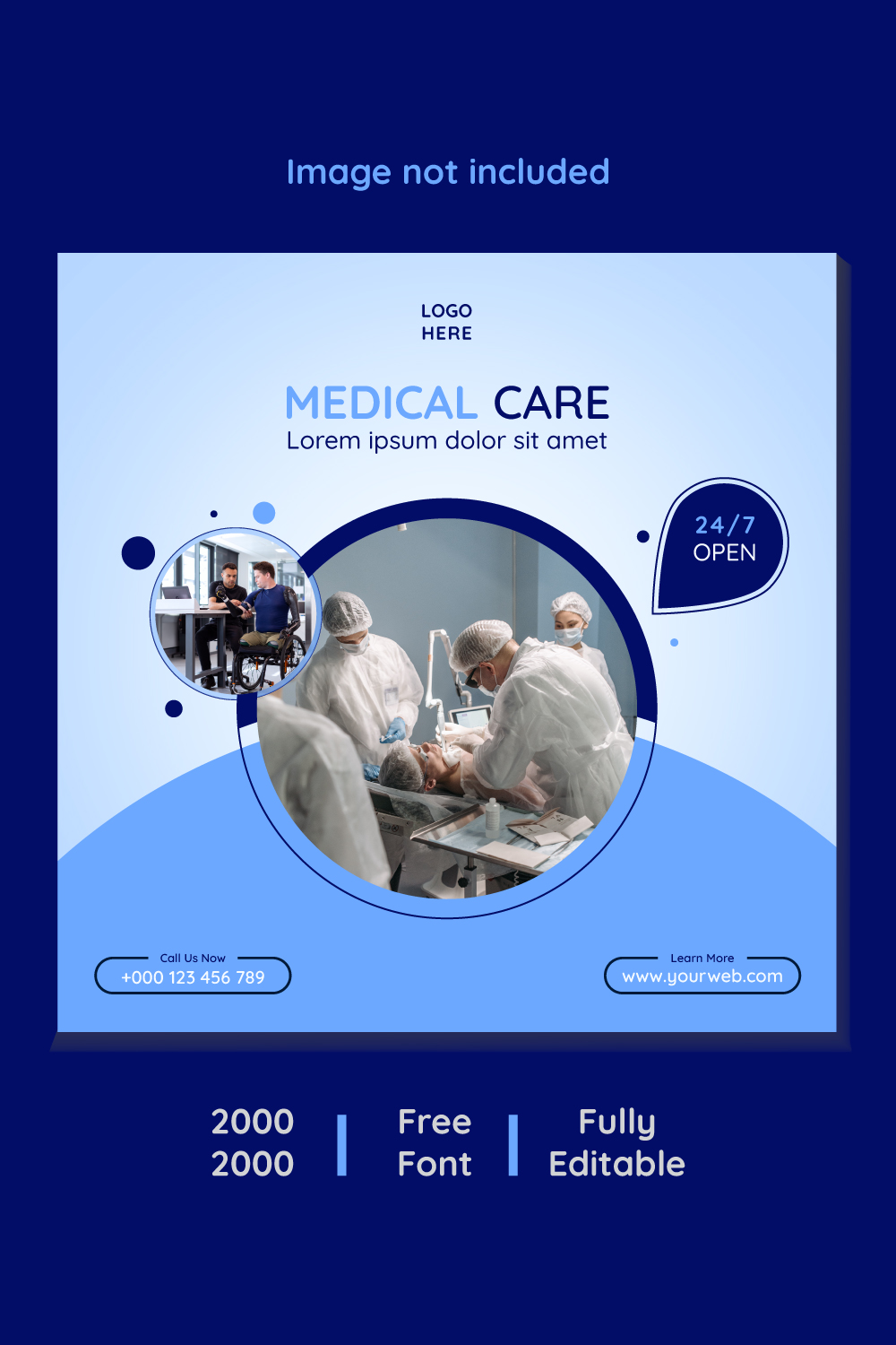 Social Media Post Facebook Post Medical Care Template And Corporate Web Banner Design pinterest preview image.