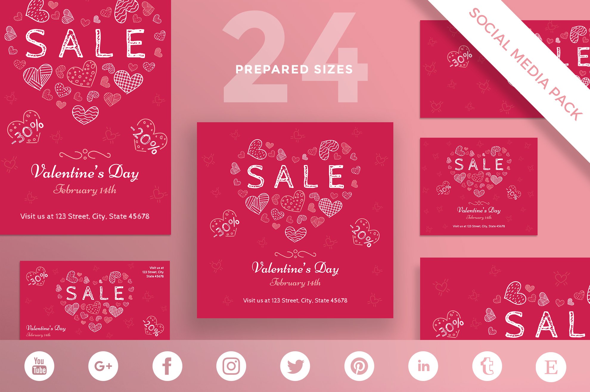 Social Media Pack | Valentine's Day cover image.