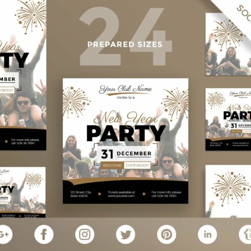 Social Media Pack | New Year Party cover image.