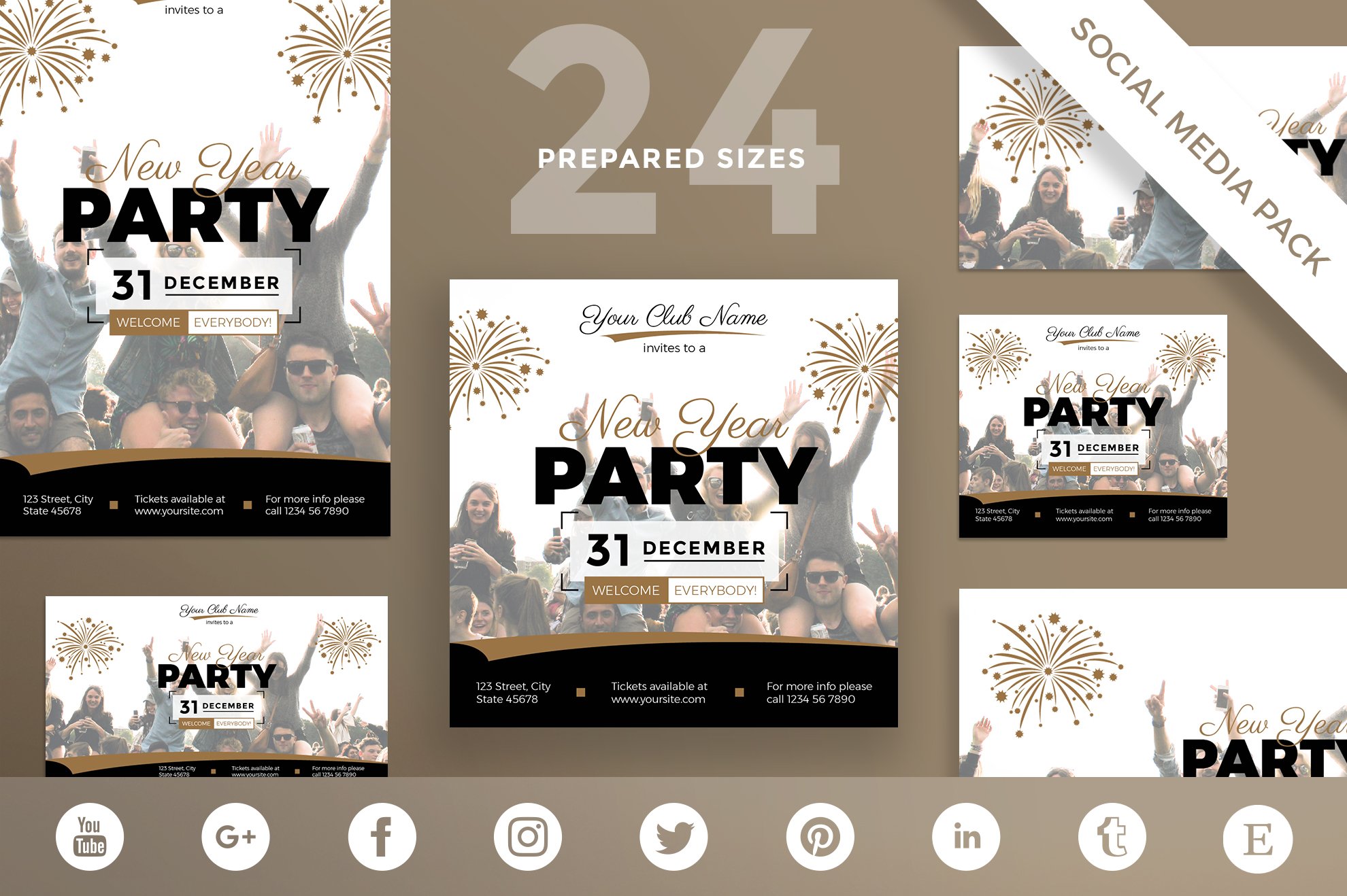 Social Media Pack | New Year Party cover image.