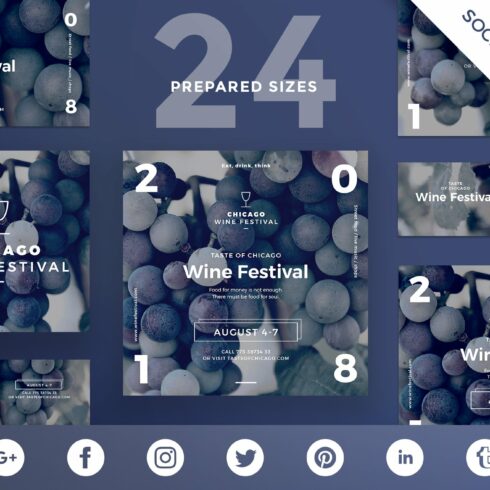 Social Media Pack | Wine Festival cover image.
