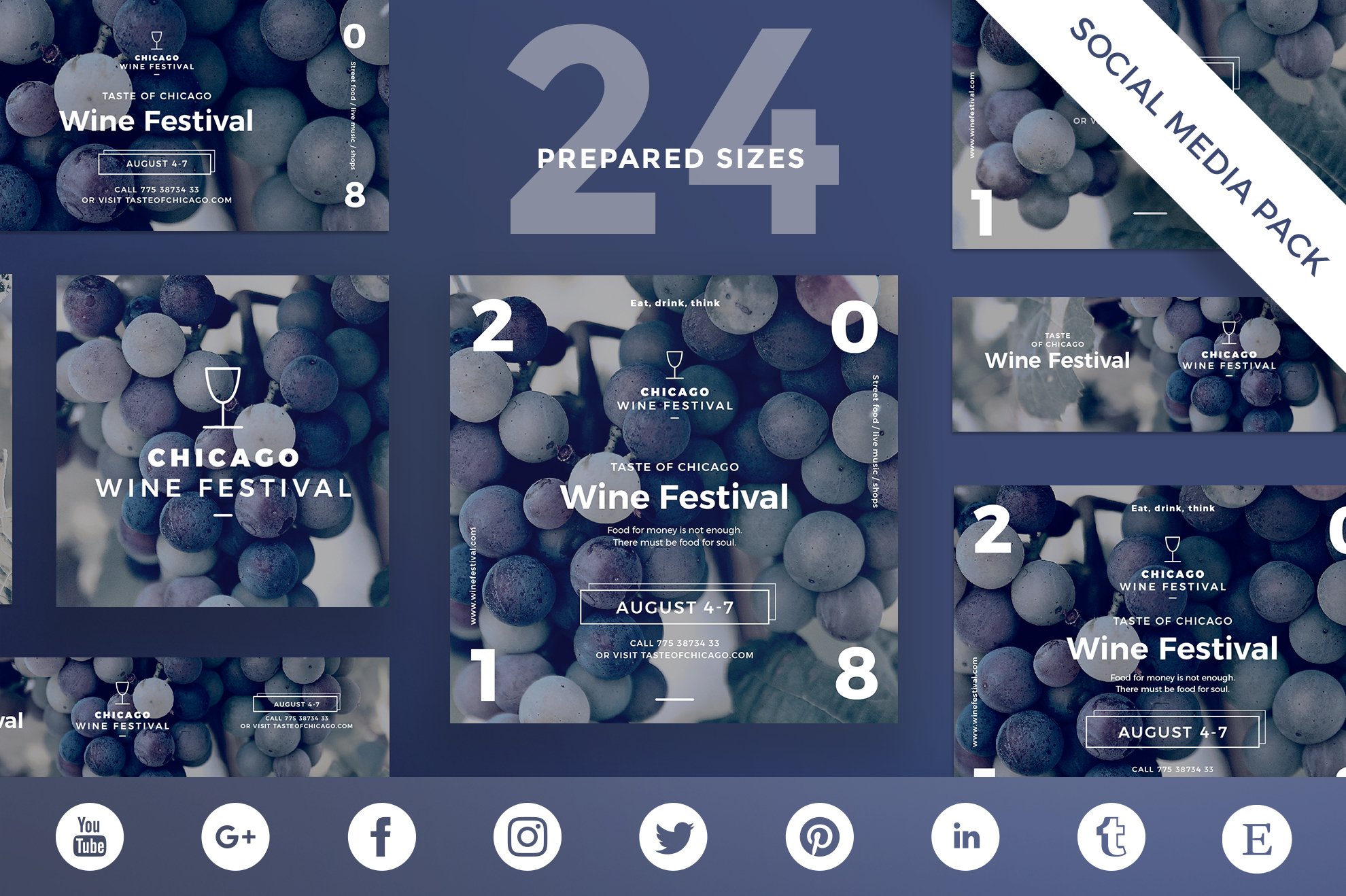 Social Media Pack | Wine Festival cover image.