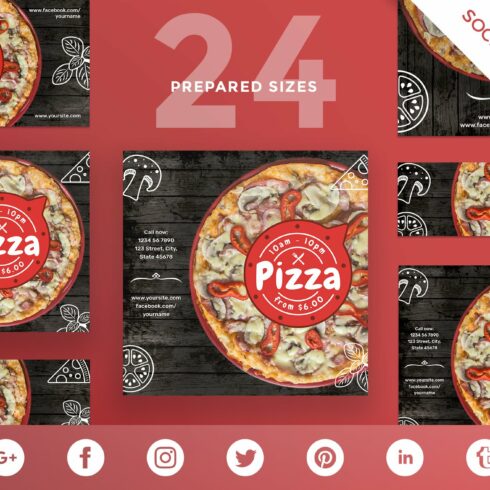 Social Media Pack | Pizza cover image.