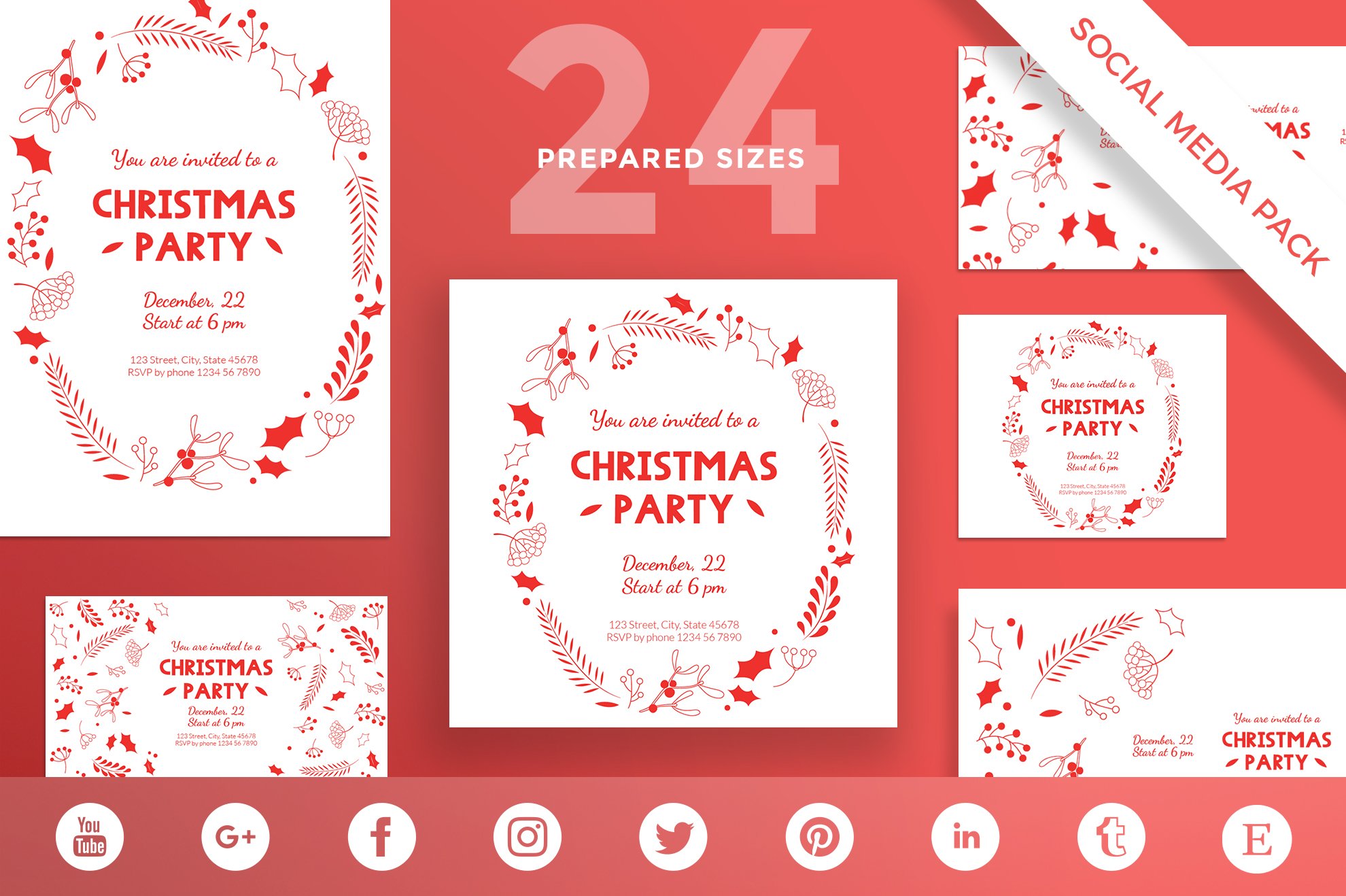 Social Media Pack | Christmas Party cover image.