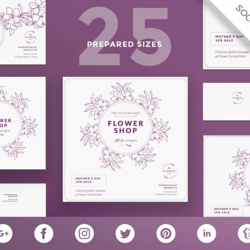 Social Media Pack | Flower Shop cover image.