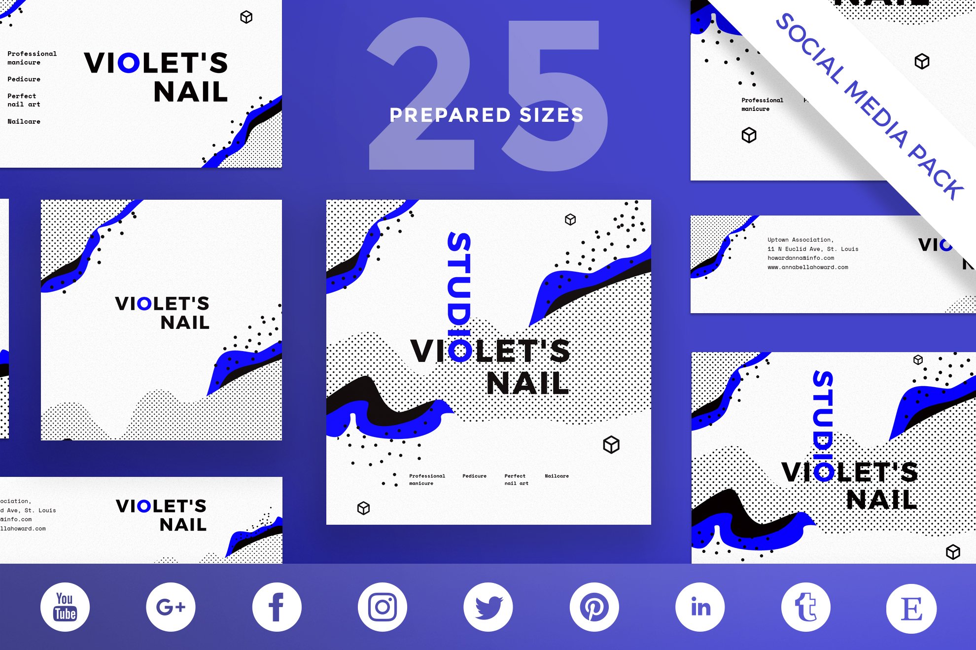 Social Media Pack | VioletNailStudio cover image.