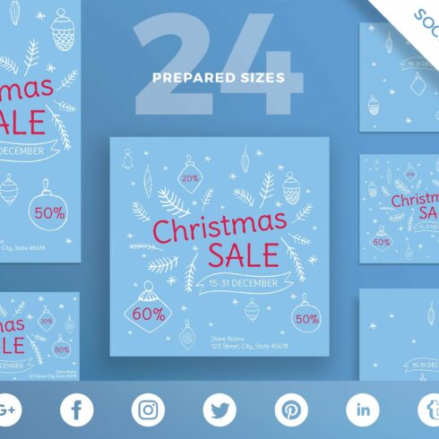 Social Media Pack | Christmas Sale cover image.