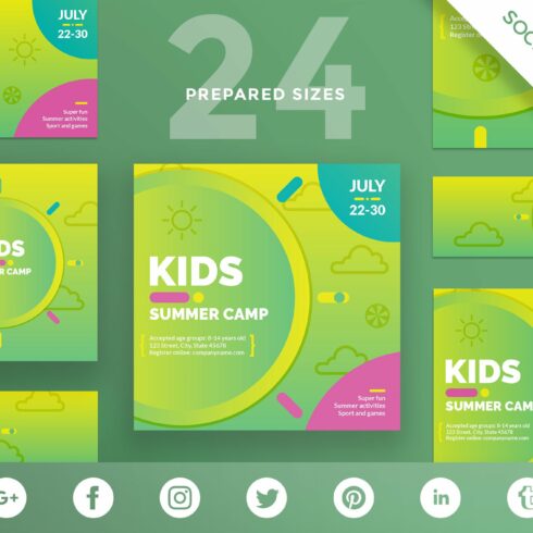 Social Media Pack | Summer Camp cover image.