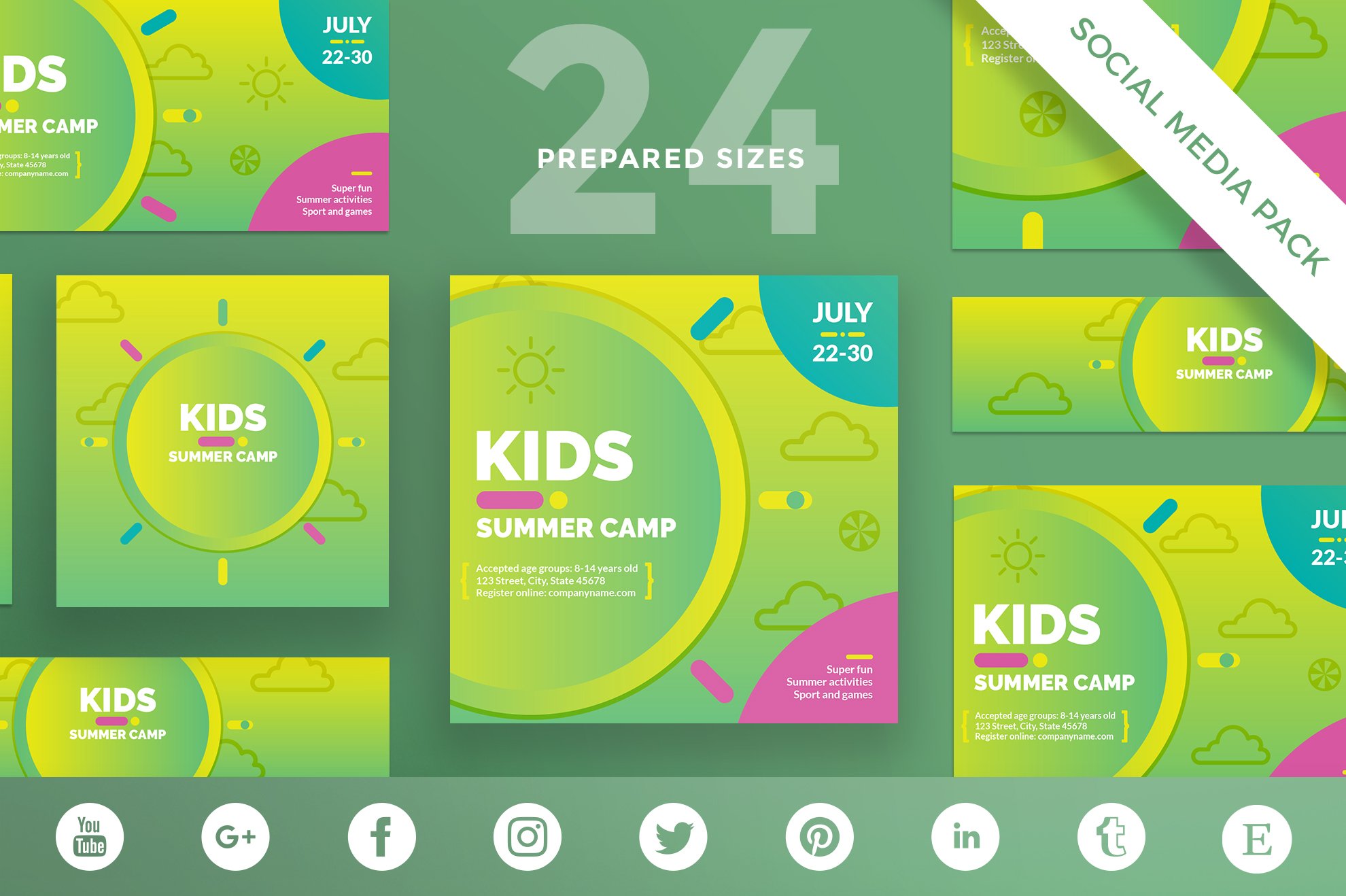 Social Media Pack | Summer Camp cover image.