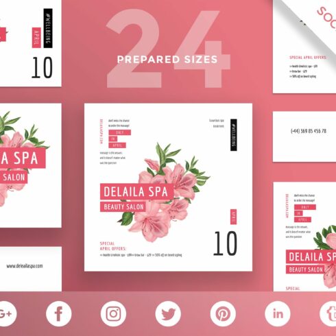 Social Media Pack | Delaila Spa cover image.