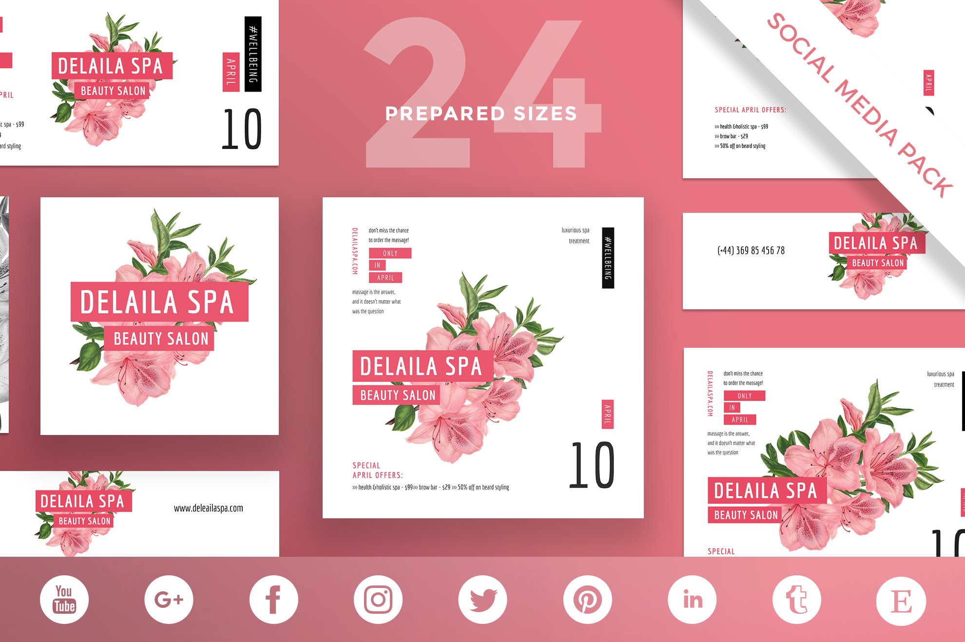 Social Media Pack | Delaila Spa cover image.