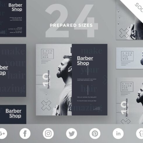 Social Media Pack | Barber Shop cover image.