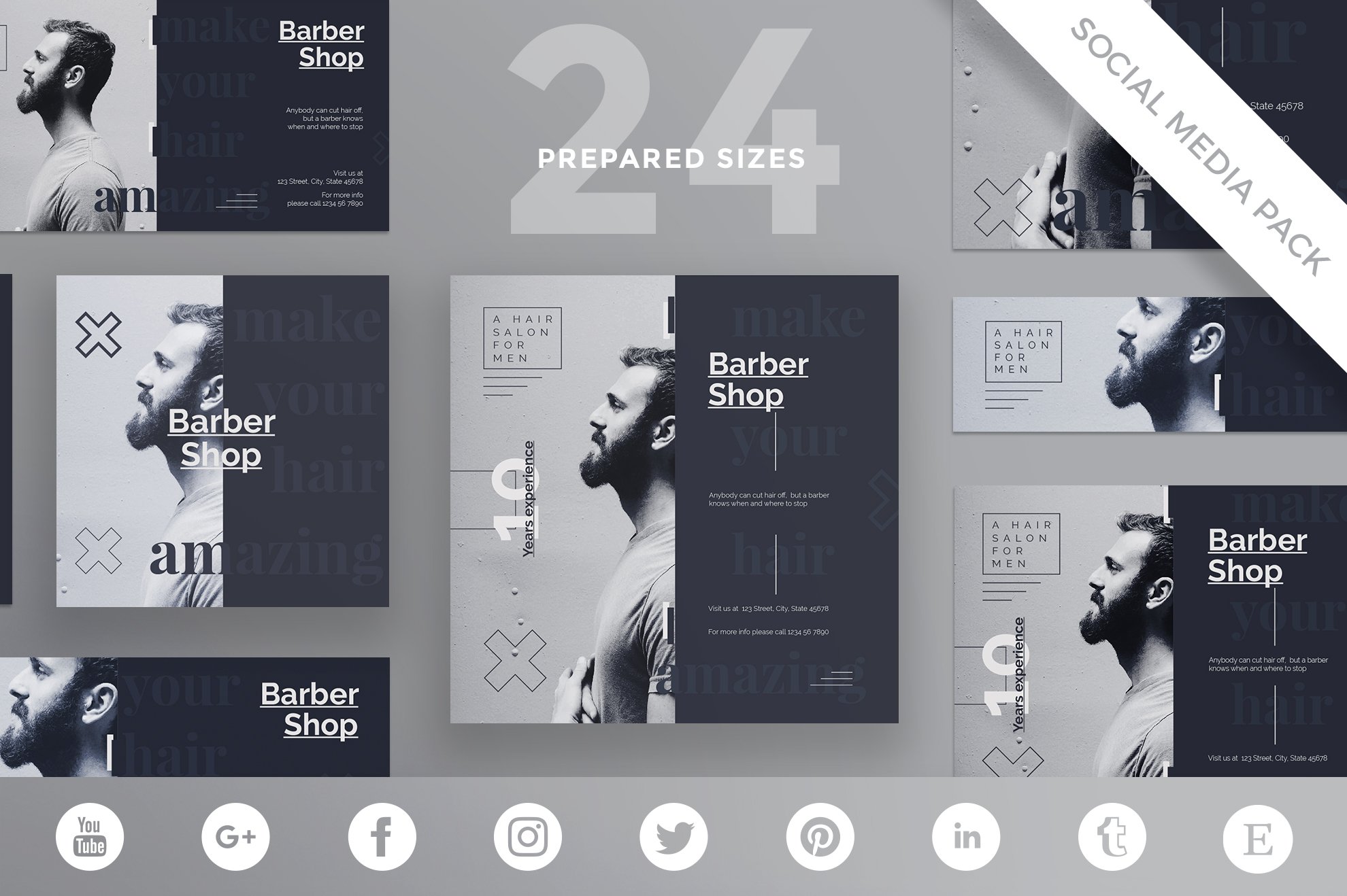 Social Media Pack | Barber Shop cover image.