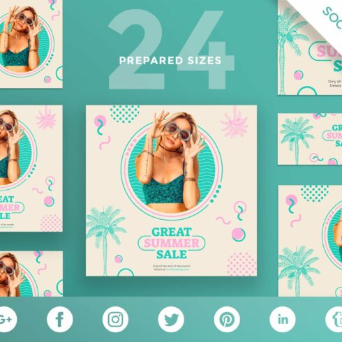 Social Media Pack|Great Summer Sale cover image.