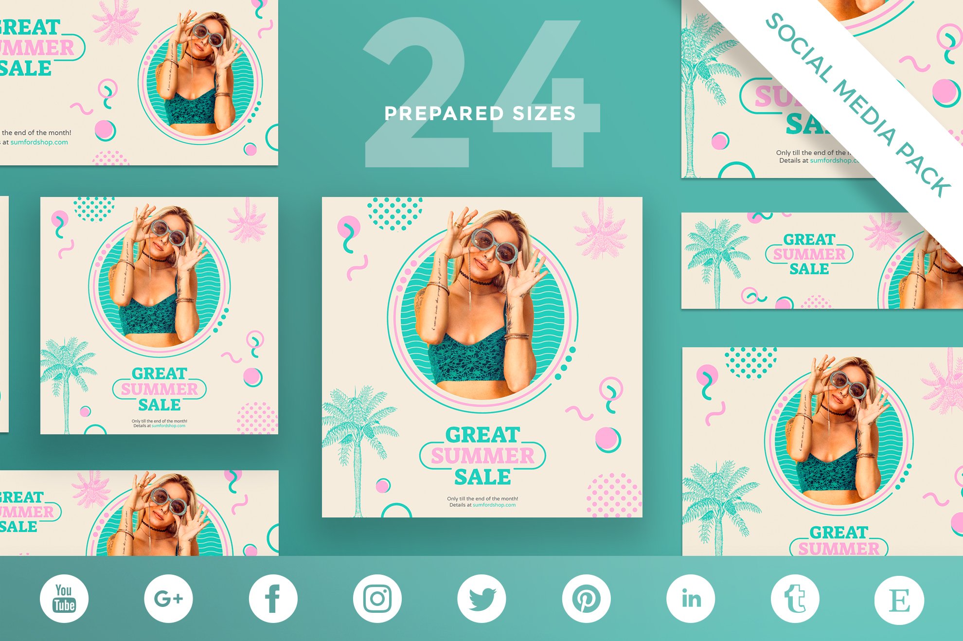 Social Media Pack|Great Summer Sale cover image.