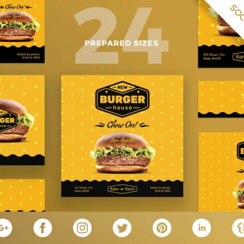 Social Media Pack | Burger House cover image.