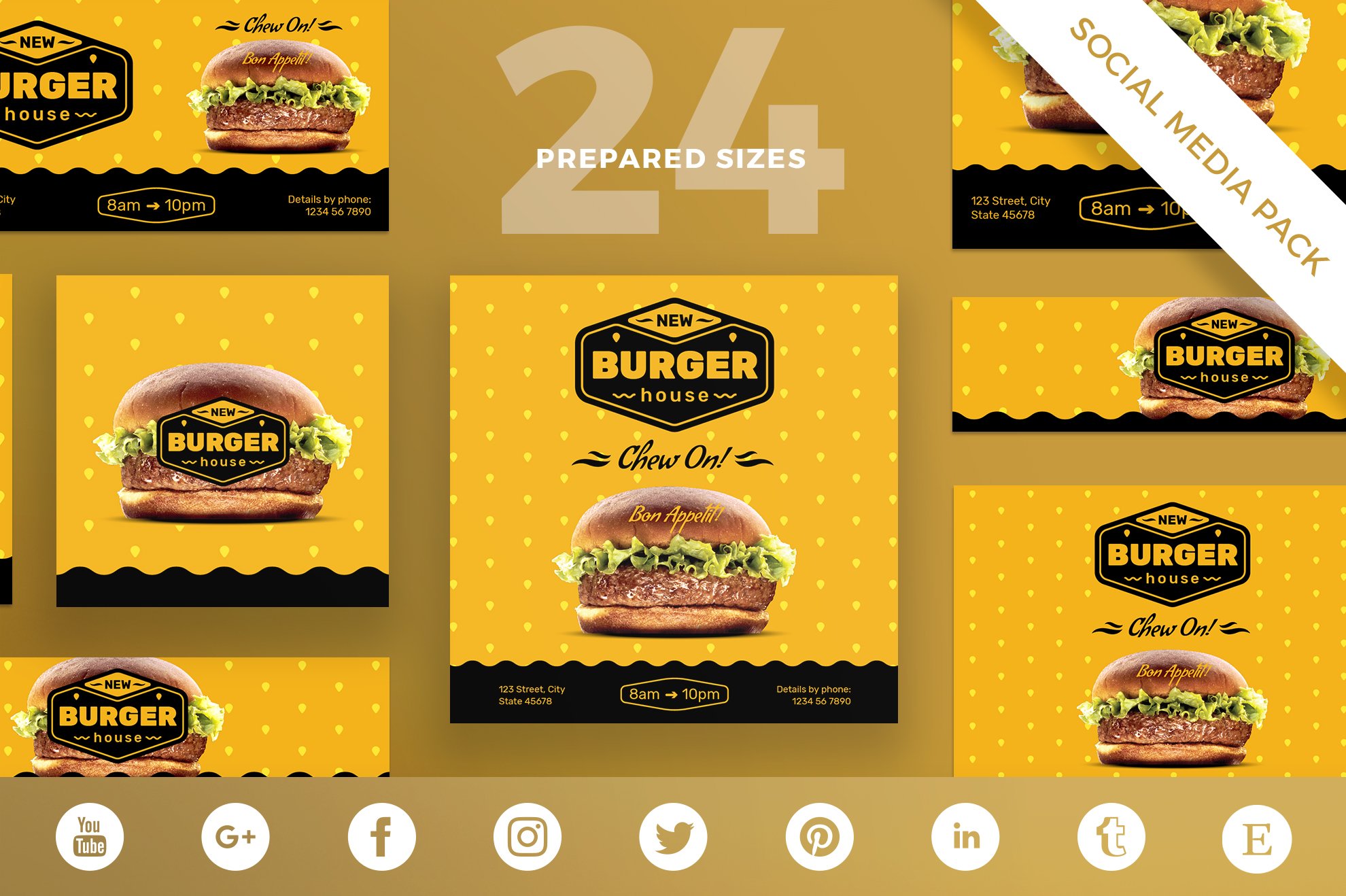 Social Media Pack | Burger House cover image.