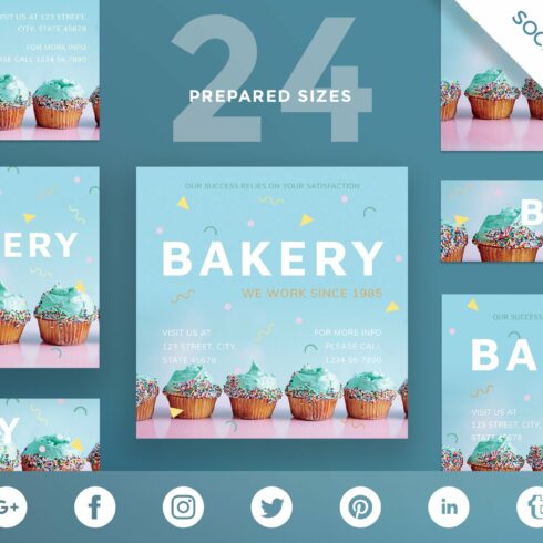 Social Media Pack | Bakery cover image.