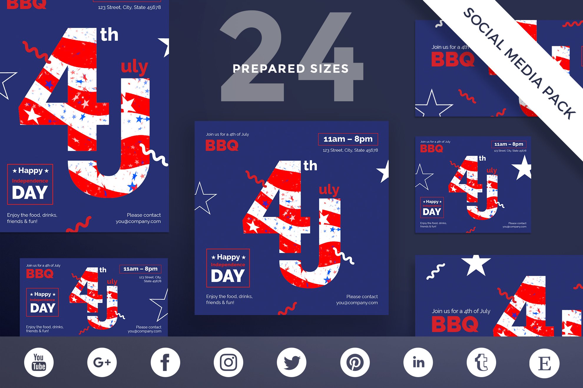 Social Media Pack | Independence Day cover image.