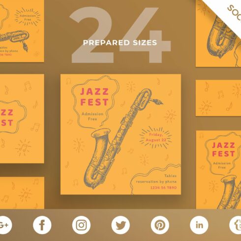 Social Media Pack | Jazz Festival cover image.