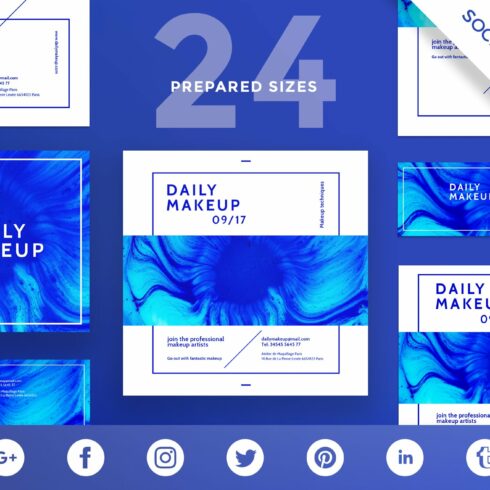 Social Media Pack | Makeup Blue cover image.