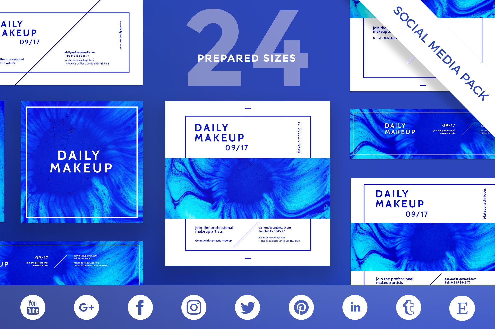 Social Media Pack | Makeup Blue cover image.