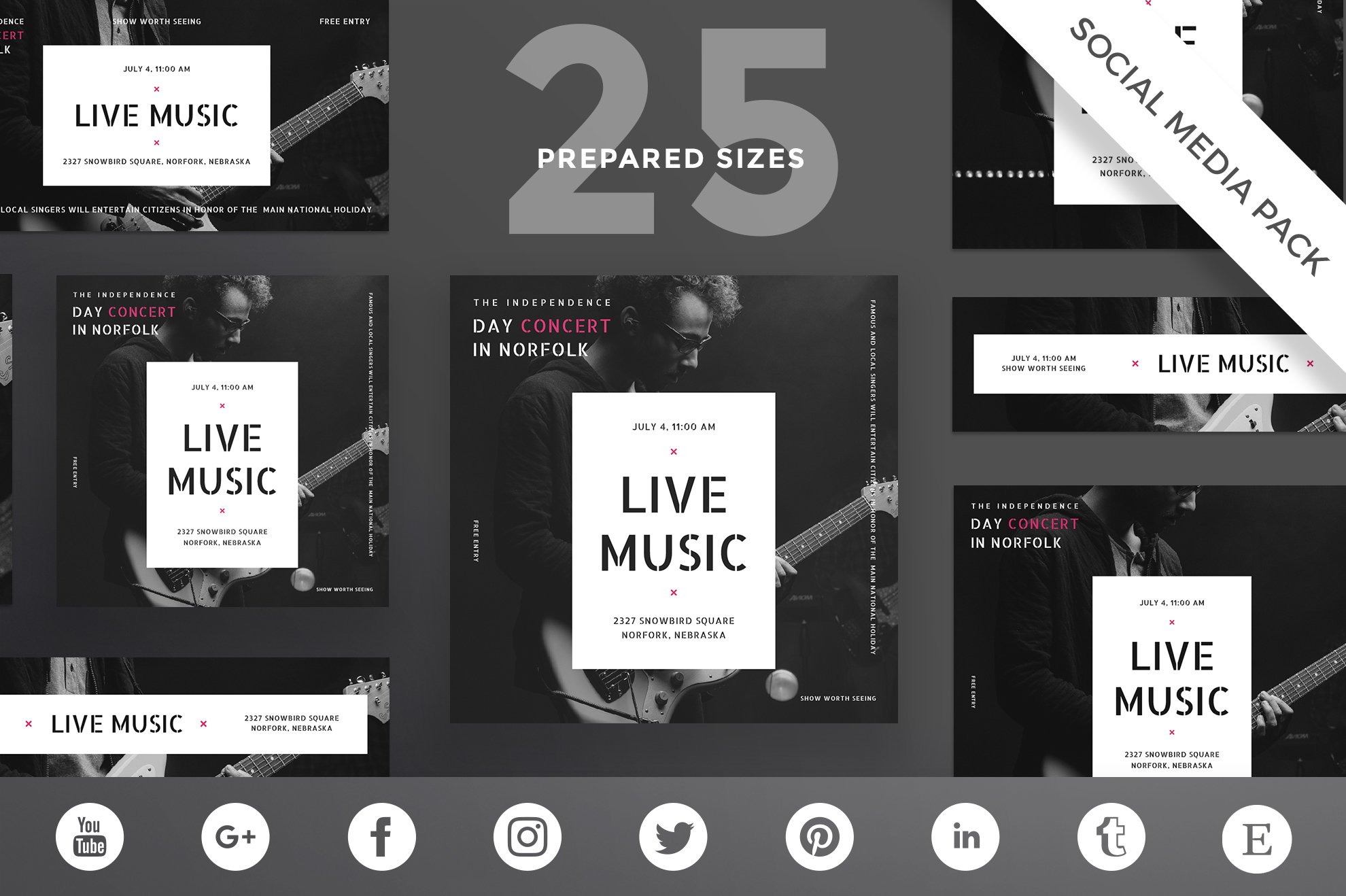 Social Media Pack | Live Music cover image.