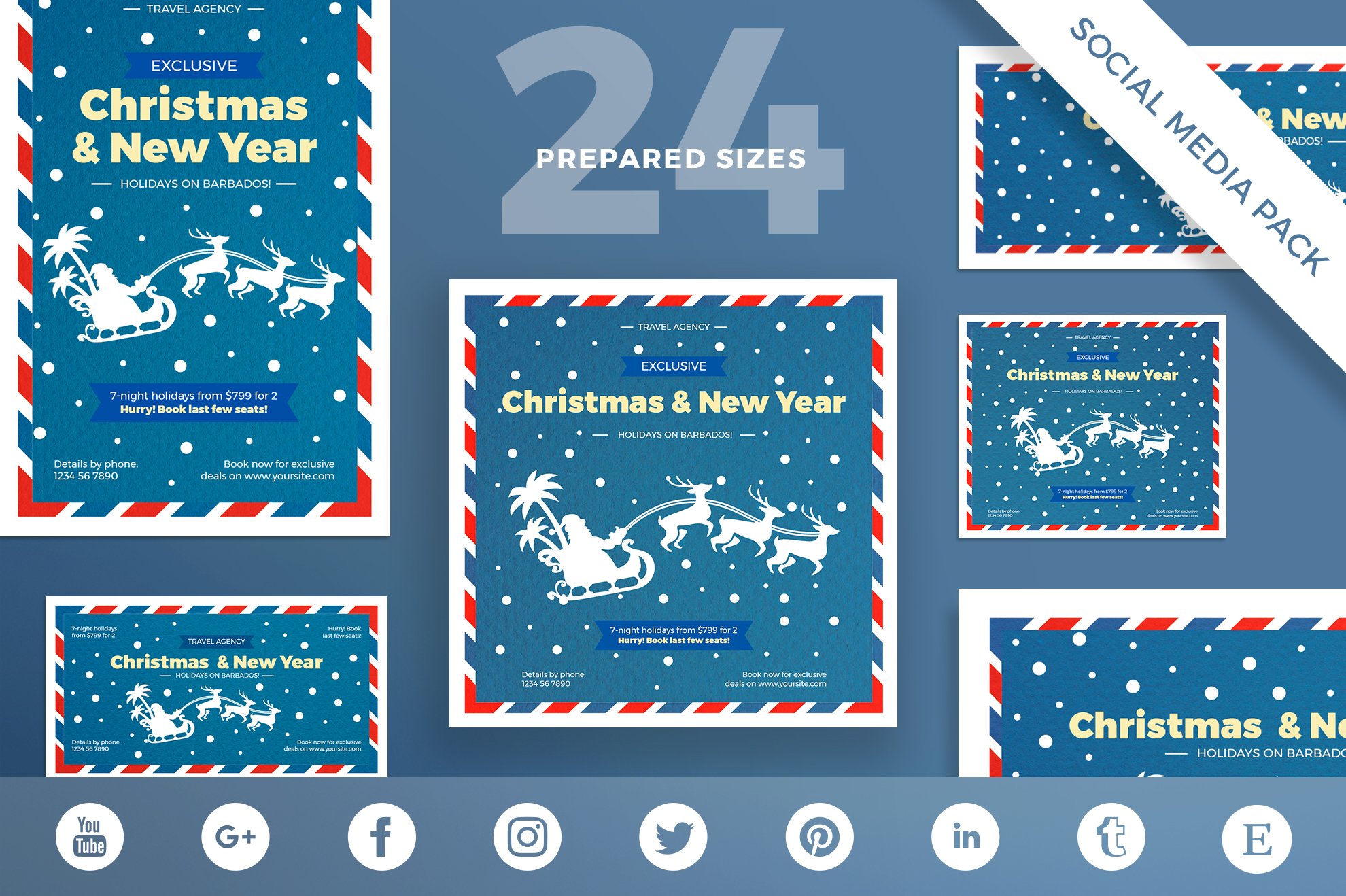 Social Media Pack | Christmas Travel cover image.