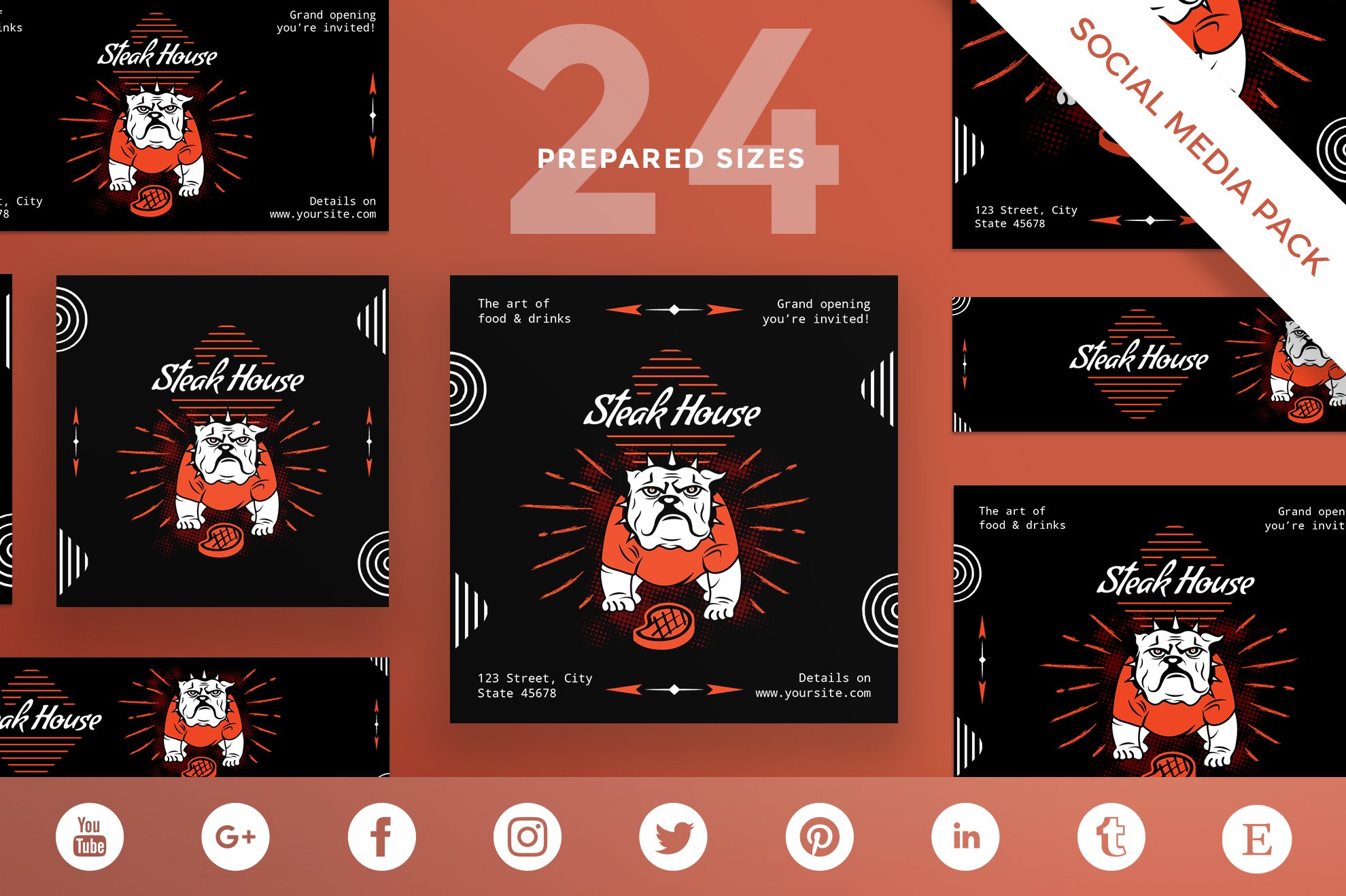 Social Media Pack | Steak House cover image.