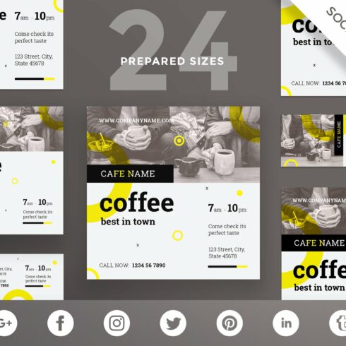 Social Media Pack | Coffee Shop cover image.