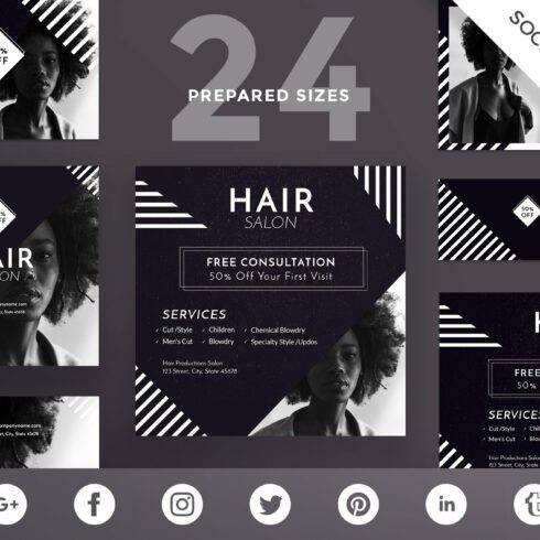 Social Media Pack | Hair Salon cover image.