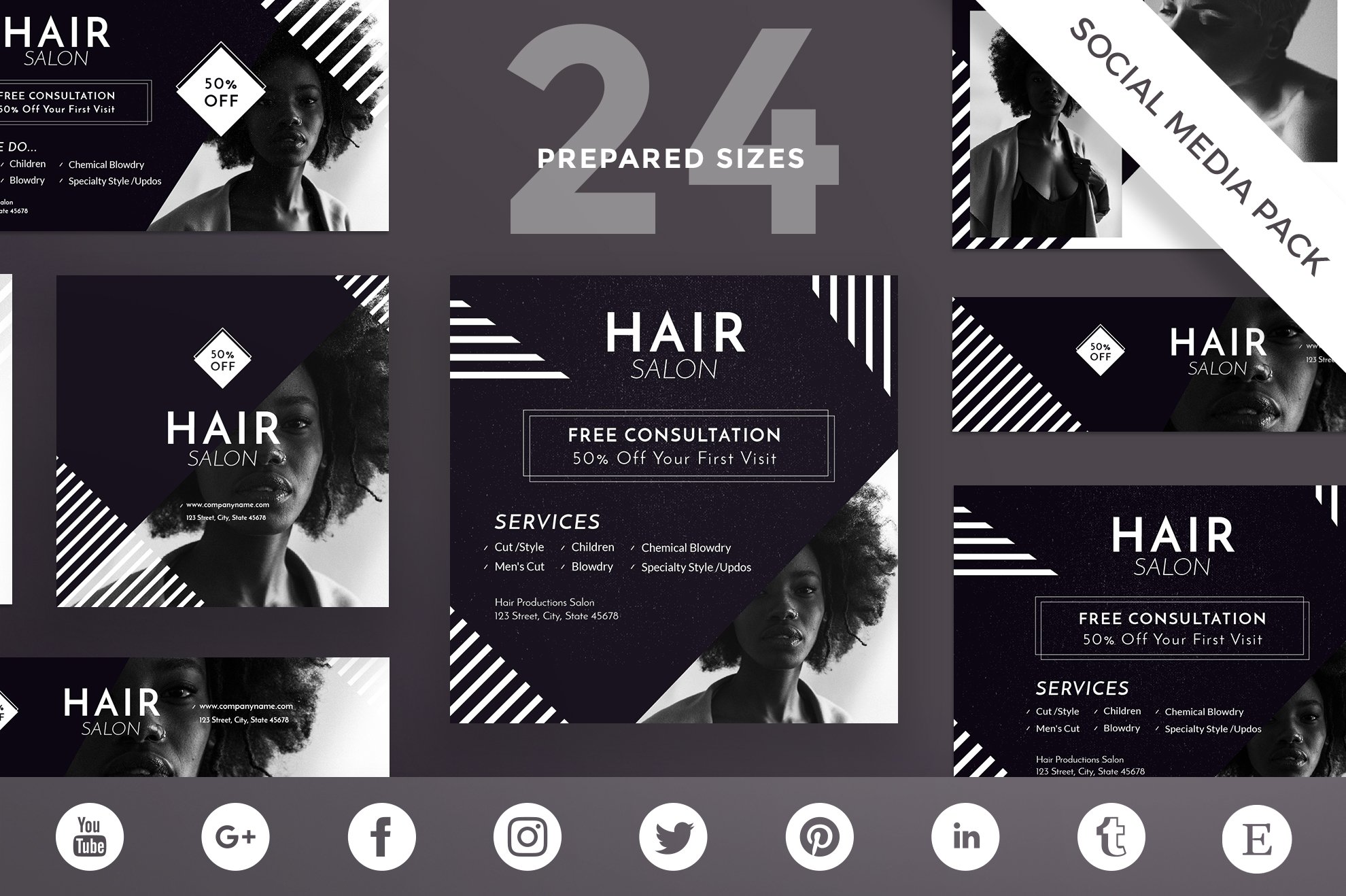 Social Media Pack | Hair Salon cover image.